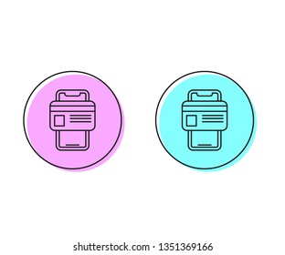 Two style illustration, pink and cyan Online mobile payment concept with credit card icon
