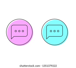 Two style illustration, pink and cyan New Message, Dialog, Chat Speech Bubble Notification icon vector