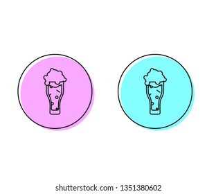 Two style illustration, pink and cyan Beer icon. Beer glass symbol for your web site design