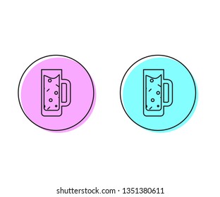 Two style illustration, pink and cyan Beer icon. Beer glass symbol for your web site design