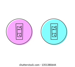 Two style illustration, pink and cyan Shot glass icon. Alcohol concept