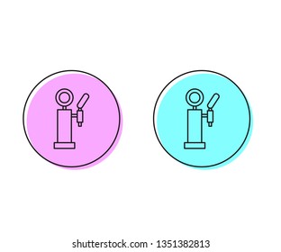 Two style illustration, pink and cyan Draft Beer Vector Icon. Bar concept