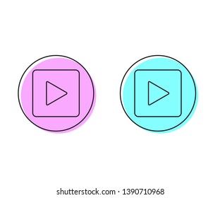 Two style illustration, pink and cyan Turntable vector icon