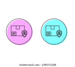 Two style illustration, pink and cyan Secure delivery box