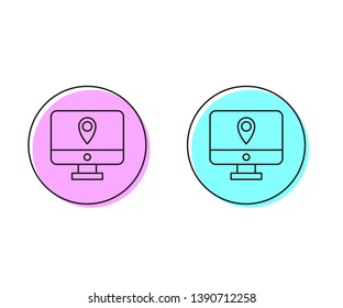 Two style illustration, pink and cyan Package tracking icon
