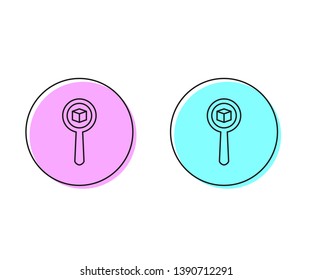 Two style illustration, pink and cyan Parcel or order tracking illustration, parcel search