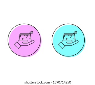 Two style illustration, pink and cyan Make Up Cosmetic Bag Icon