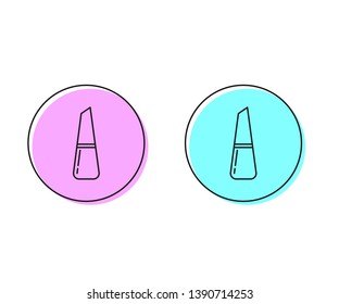 Two style illustration, pink and cyan Polish icon. Nail polish symbol.