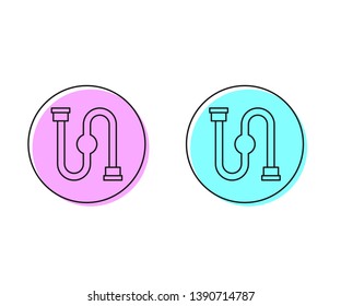 Two style illustration, pink and cyan Trumpet icon. One of Construction Material