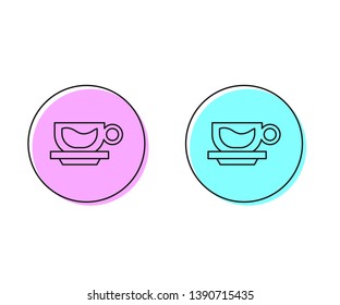 Two style illustration, pink and cyan Cup of Tea Vector Icon for mobile app, website or desktop app