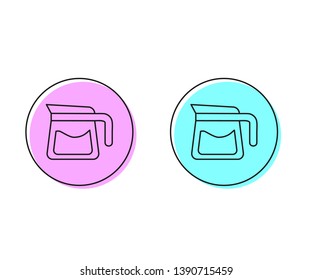 Two style illustration, pink and cyanAmerican coffee. Coffee time. Beautiful illustration of types of coffee