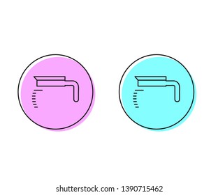 Two style illustration, pink and cyanAmerican coffee. Coffee time. Beautiful illustration of types of coffee