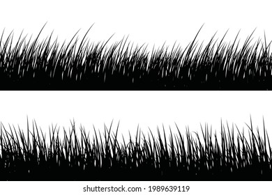 Two Style Silhouette Grass Field Graphic Stock Vector (Royalty Free ...