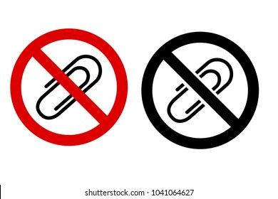 Two Style thick line Icon Prohibited Sign, No Paper Clip