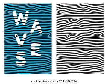 Two style waves - vector abstract background.  