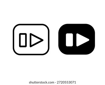 Dos estilos de iconos de avance rápido, uno delineado y otro rellenado, ideales para controles de medios, navegación de interfaz de usuario o Elementos de diseño de interfaz de App