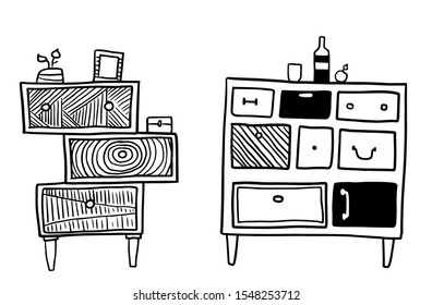 two stylish chest of drawers