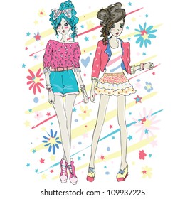 two stylish girls