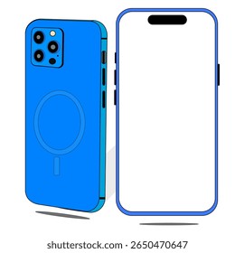 Two stylish smartphones—blue and white—displayed side by side. Great for UI UX concepts, mockups, and modern digital tech promotions.