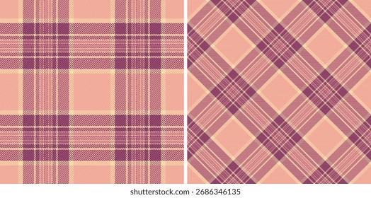 Dos patrones de tartán con estilo, ciruela de melocotón, clásico moderno. Ideal para fondos, textiles, proyectos de diseño, y añadiendo un toque de elegancia atemporal.