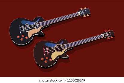 Two stylish vector guitars