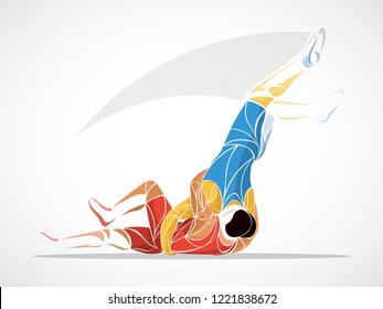 two stylized athlete sport vector wrestling