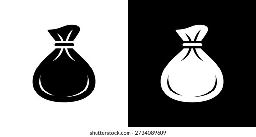 Dos Formas de bolso estilizadas una negra y otra blanca sobre fondos contrastantes