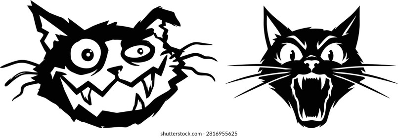 Two stylized black 