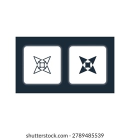 Two stylized cat face