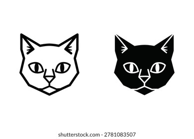 Two stylized cat faces