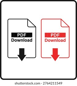 Two stylized document icons representing PDF files with download arrows are displayed sidebyside