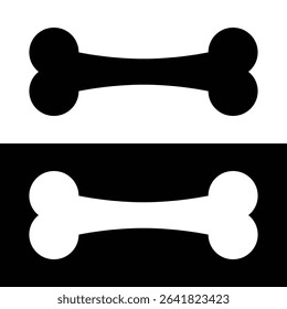 Two stylized dog bone images are displayed. The top bone is black on a white background, while the bottom is white on a black backdrop, creating a contrasting effect.