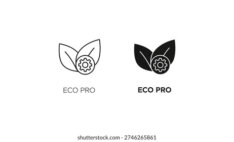 Two stylized eco-friendly logos featuring floral and leaf designs labeled eco pro