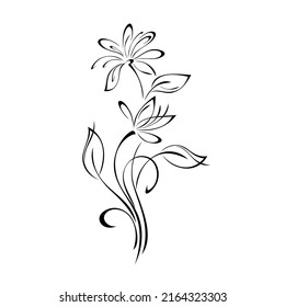 Two Stylized Flowers On Curved Stems Stock Vector (Royalty Free ...