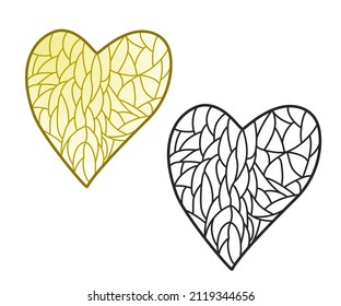 Dos corazones estilizados en un estilo gráfico