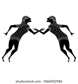 Two Stylized Human Figures Fighting Dancing Stock Vector (Royalty Free ...