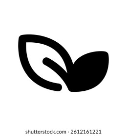 Two Stylized Leaves Icon Representing Nature or Organic Concepts