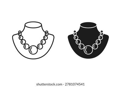 Two stylized necklaces featuring