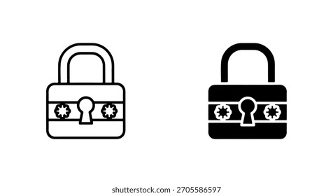 Dos iconos de candado estilizados, uno delineado y otro negro sólido, que representan la seguridad y la protección contra el acceso no autorizado.