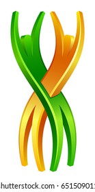 Two stylized people on a white background