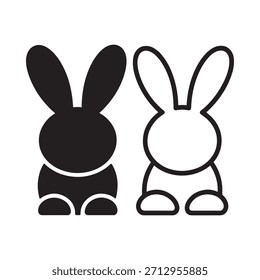 Dos iconos de conejo estilizados uno negro y otro blanco frente al otro