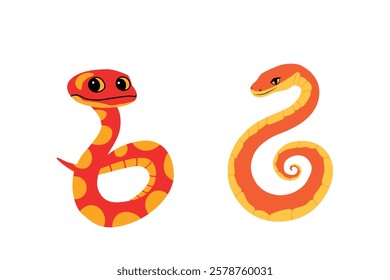  Two Stylized Snakes Facing Each Other