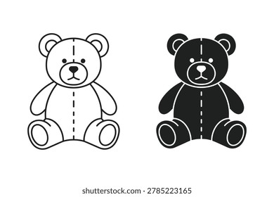 Two stylized teddy bears