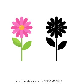 two stylized vector daisy flowers 