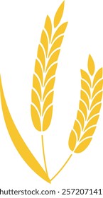 Two stylized wheat stalks are forming a simple and elegant logo, suitable for businesses related to agriculture, farming, baking, or food production