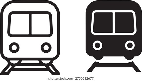 Dos trenes de metro sobre Pistas aisladas sobre fondo blanco, ilustración