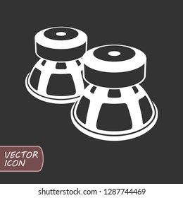 Two subwoofers loudspeaker car audio flat icon. Vector illustration.