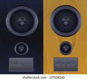 Two subwoofers. Vector illustration.