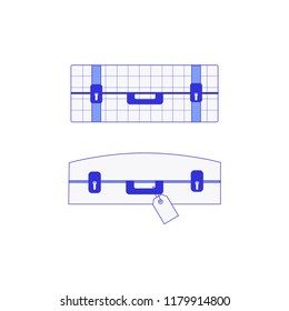The two suitcase isolated on white background.. Luggage symbol. Flat Vector illustration.