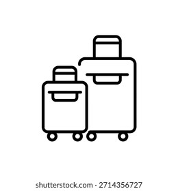 Dos maletas de diferentes tamaños para viajes y equipaje Diseño minimalista